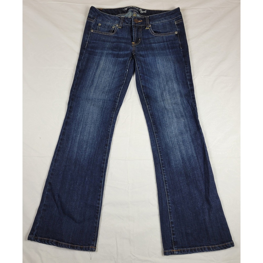 American Eagle Favorite Boyfriend Jeans Dark Wash Stretch Denim Womens 6 Short